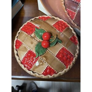 Vintage Venture Cherry Pie Dish Plate made in Japan With Lid And Original Box